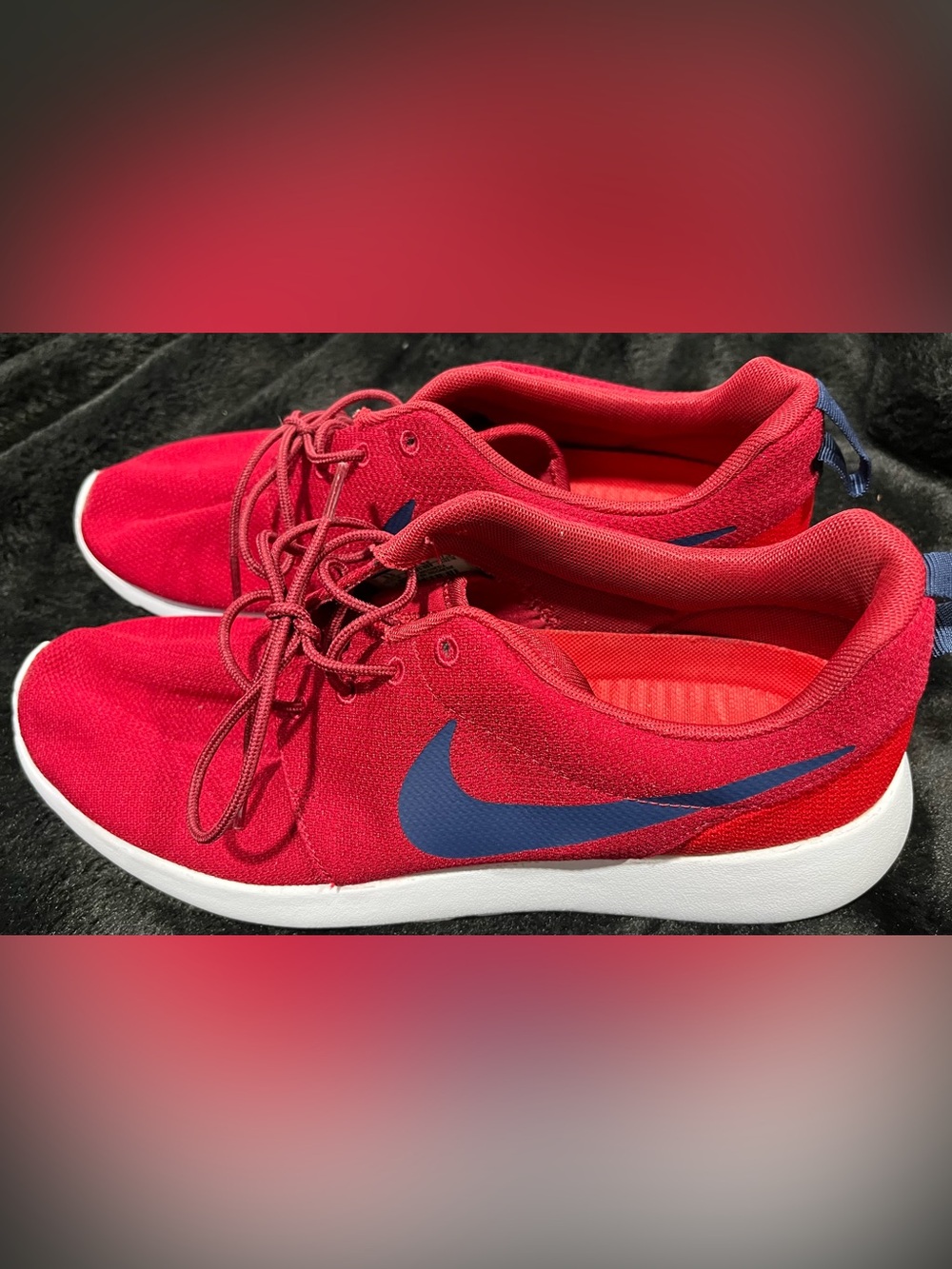 Nike crimson in color Running Sneakers with navy blue Swoosh